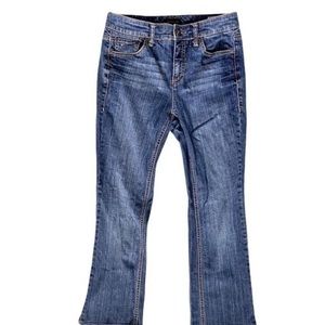 Tommy Hilfiger vintage classic bootcut med wash jeans mid rise full zip 6